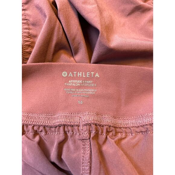 NWOT Athleta Mauve Red Attitude II Lined Jogger Pants Women’s Size 16 - Picture 9 of 9